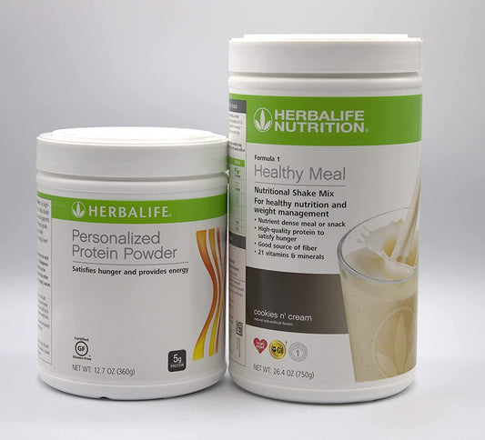 HERBALIFE (DUO) FORMULA 1 Healthy Meal Nutritional Shake Mix (Mint Chocolate) with PERSONALIZED PROTEIN POWDER
