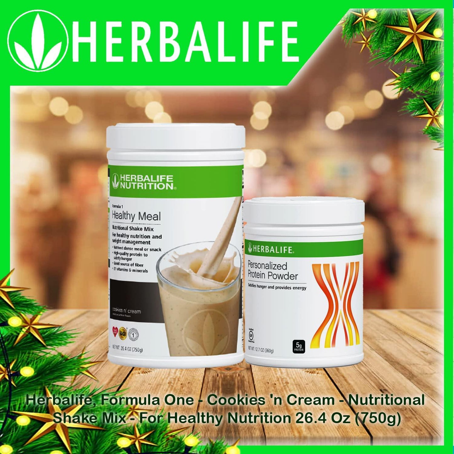 HERBALIFE (DUO) FORMULA 1 Healthy Meal Nutritional Shake Mix (Mint Chocolate) with PERSONALIZED PROTEIN POWDER