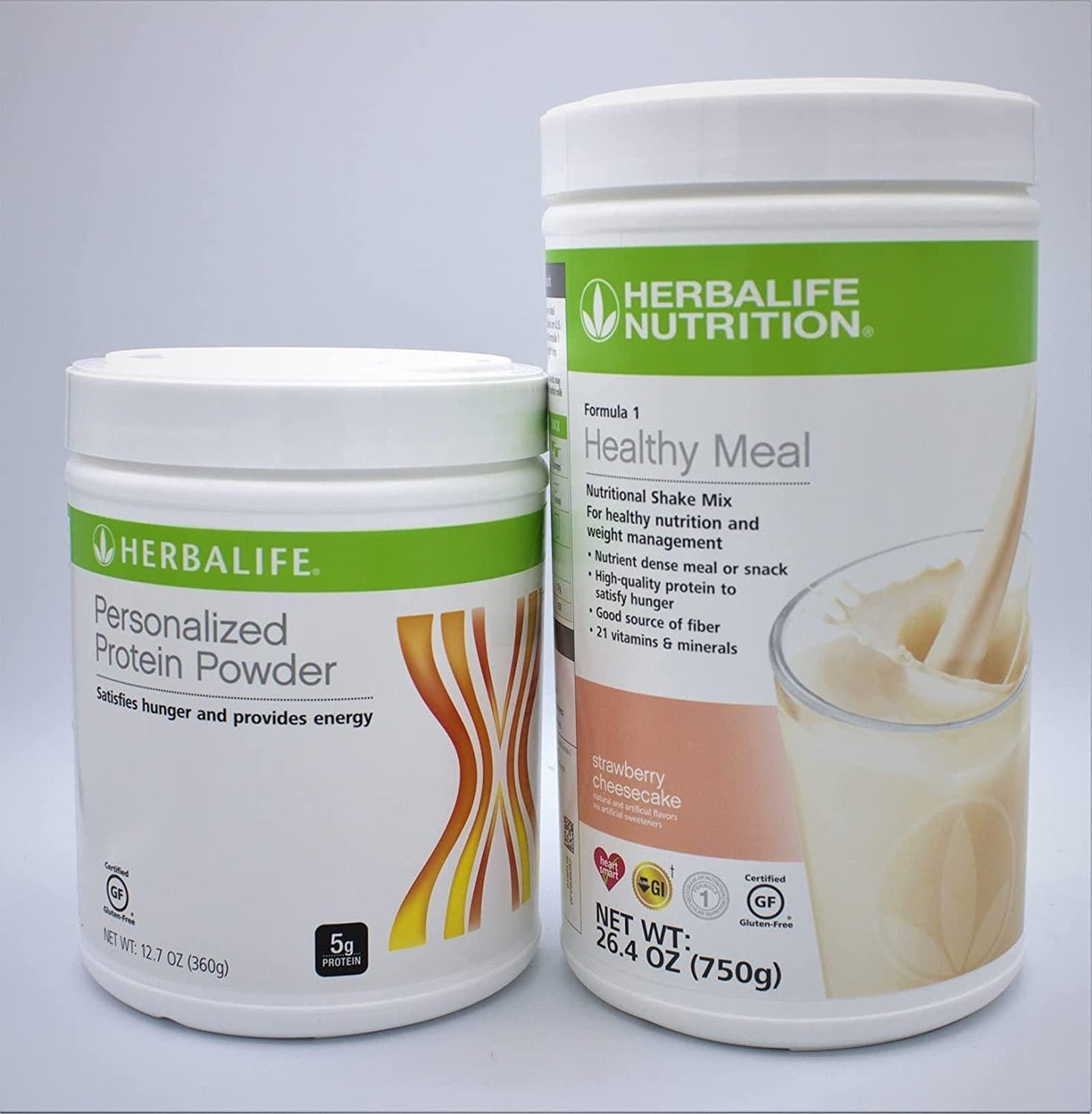 HERBALIFE (Duo) Formula 1 Healthy Meal Nutritional Shake Mix ( Strawberry Cheesecake) with Personalized Protein Powder