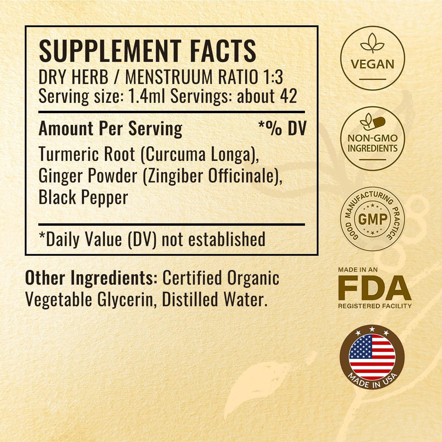 HERBAMAMA Liquid Turmeric Ginger w/ Black Pepper Extract - Joint Health and Inflammation Response - Immune Support Brain Boost and Energy Supplement - Organic Turmeric Tincture Drops - Vegan 2 fl. Oz.