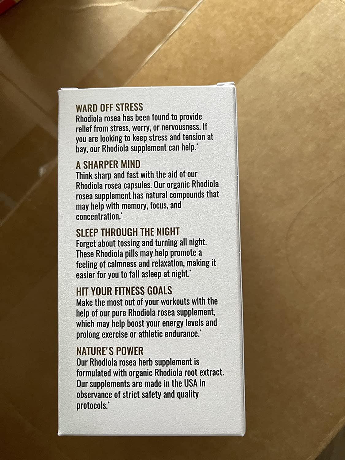 HERBAMAMA Rhodiola Capsules - Daily Dietary Supplement Promoting Energy Boost, Brain Function, Natural Stress Relief - Helps with Weight Management, Exercise Performance - 1000mg, 100 Caps per Bottle