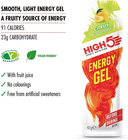 HIGH5 Reflex Nutrition Energy Gel Mixed Box 20 Sachets Sports Nutrition - Yellow