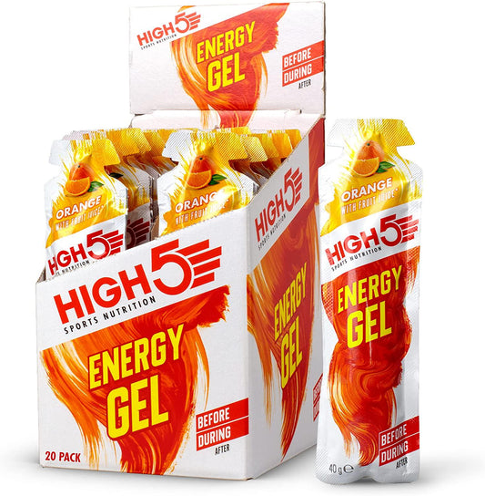 HIGH5 Reflex Nutrition Energy Gel Quick Release Energy On The Go from Natural Fruit Juice (20 x 40 g Sachets) (Orange)