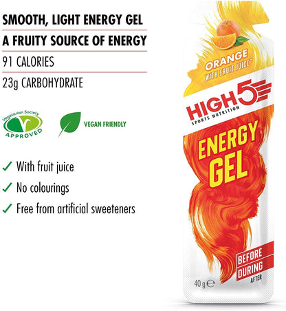 HIGH5 Reflex Nutrition Energy Gel Mixed Box 20 Sachets Sports Nutrition - Yellow