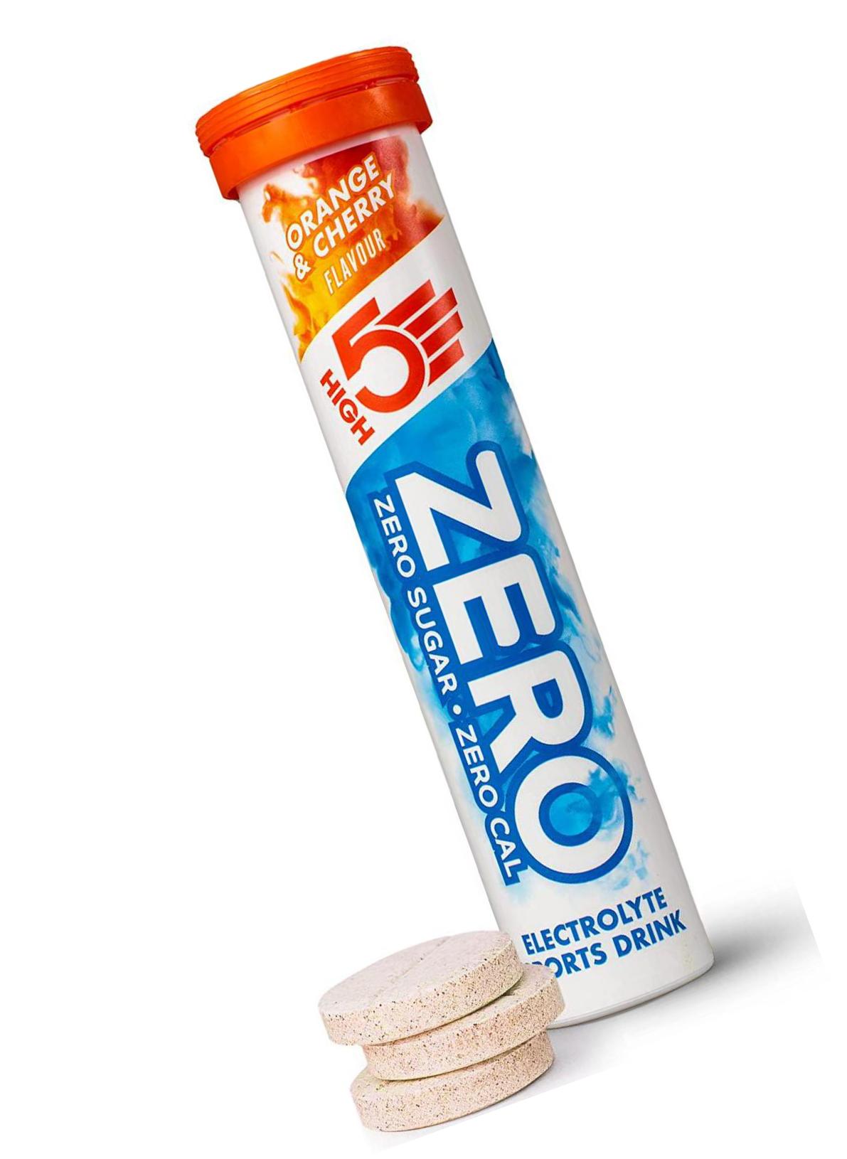 HIGH5 ZERO Electrolyte Hydration Tablets Added Vitamin C - (Orange and Cherry, 20 Tab Tube)