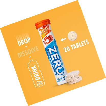 HIGH5 ZERO Electrolyte Hydration Tablets Added Vitamin C - (Orange and Cherry, 20 Tab Tube)