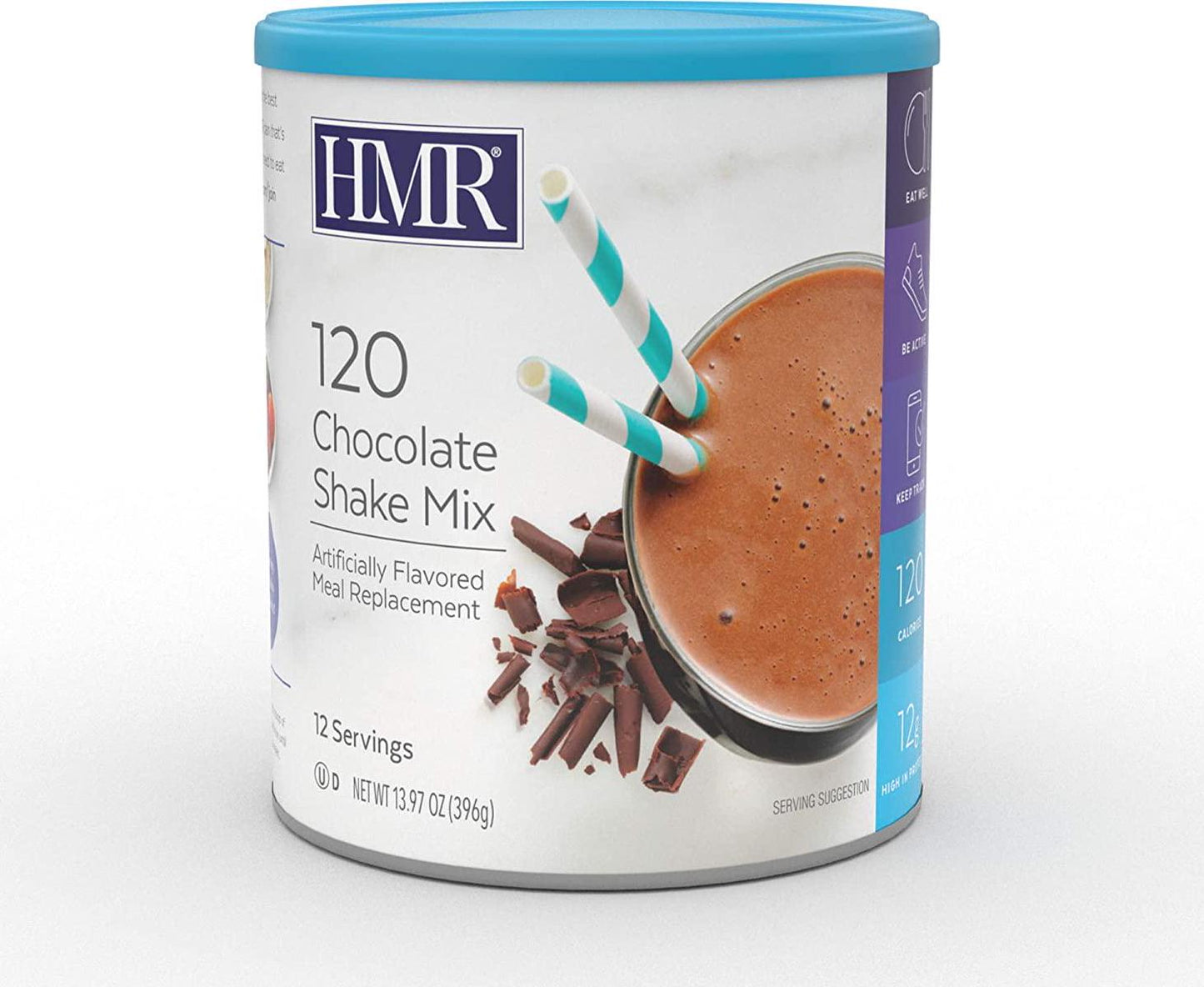HMR 120 Shake and Tumbler Starter Set (Chocolate) - Chocolate Shake Meal Replacement Powder, 12g Protein, 120 Cal., Canister of 12 Servings paired with an HMR Extra Large 28 Oz. Stainless Tumbler
