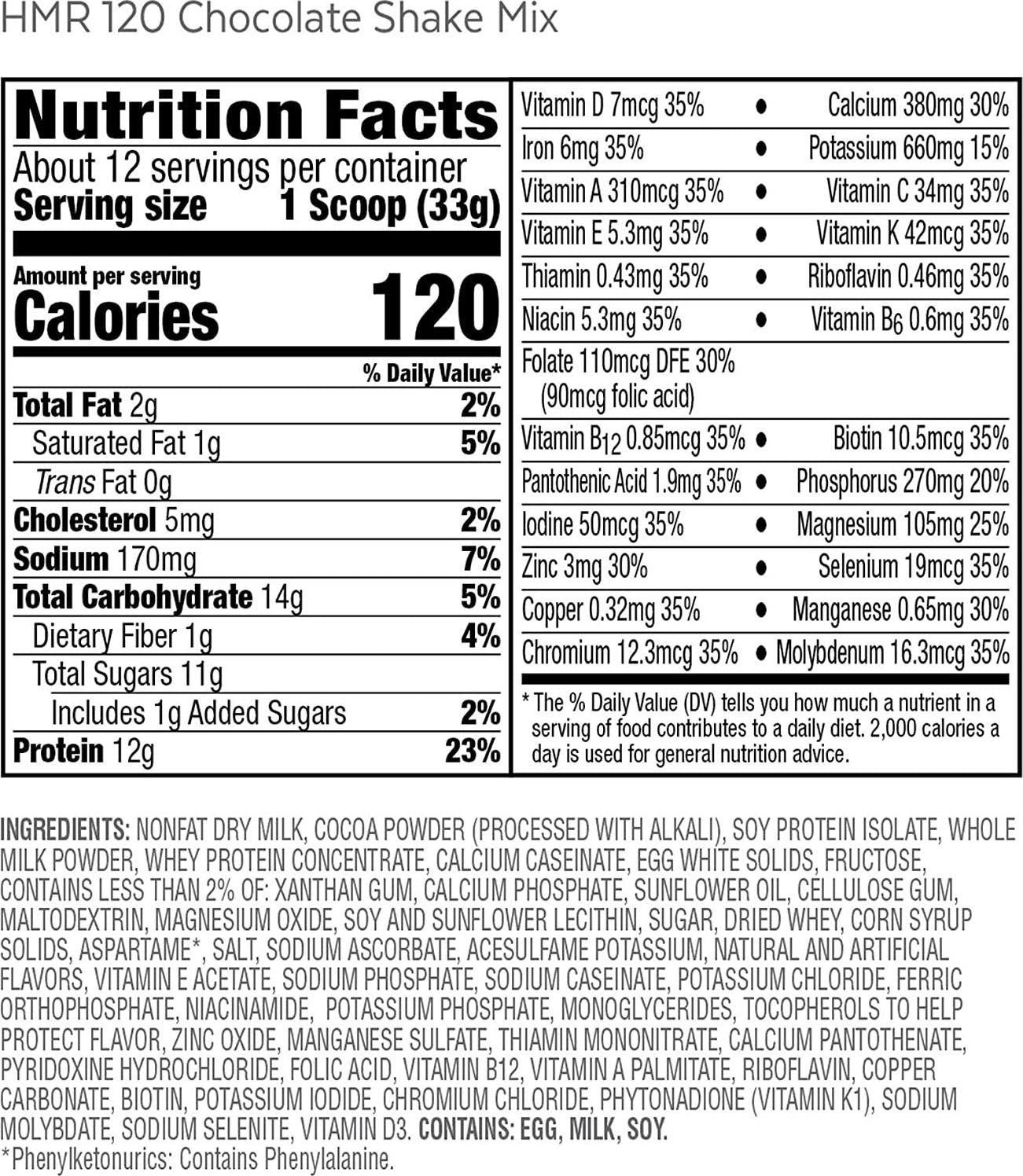 HMR 120 Shake and Tumbler Starter Set (Chocolate) - Chocolate Shake Meal Replacement Powder, 12g Protein, 120 Cal., Canister of 12 Servings paired with an HMR Extra Large 28 Oz. Stainless Tumbler