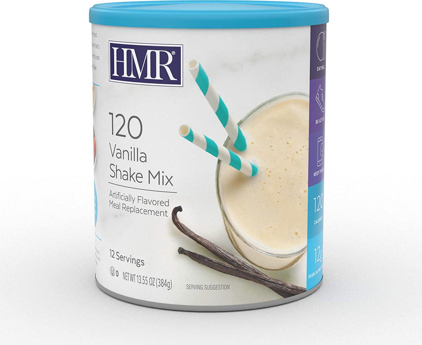 HMR 120 Vanilla Shake Meal Replacement Powder, 12g Protein, 120 Cal., Canister of 12 Servings