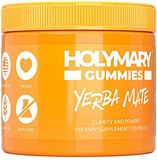 HOLYMARY Yerba Mate Gummies - Energy, Focus, Power - Organic Yerba Mate in a Delicious, Vegan, Kosher, Gluten Free, Dietary Supplement Gummy