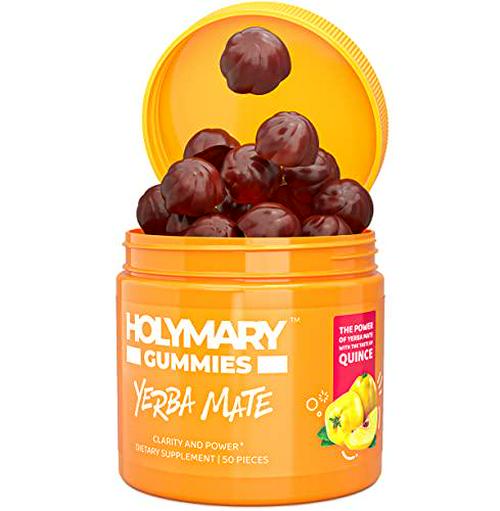 HOLYMARY Yerba Mate Gummies - Energy, Focus, Power - Organic Yerba Mate in a Delicious, Vegan, Kosher, Gluten Free, Dietary Supplement Gummy