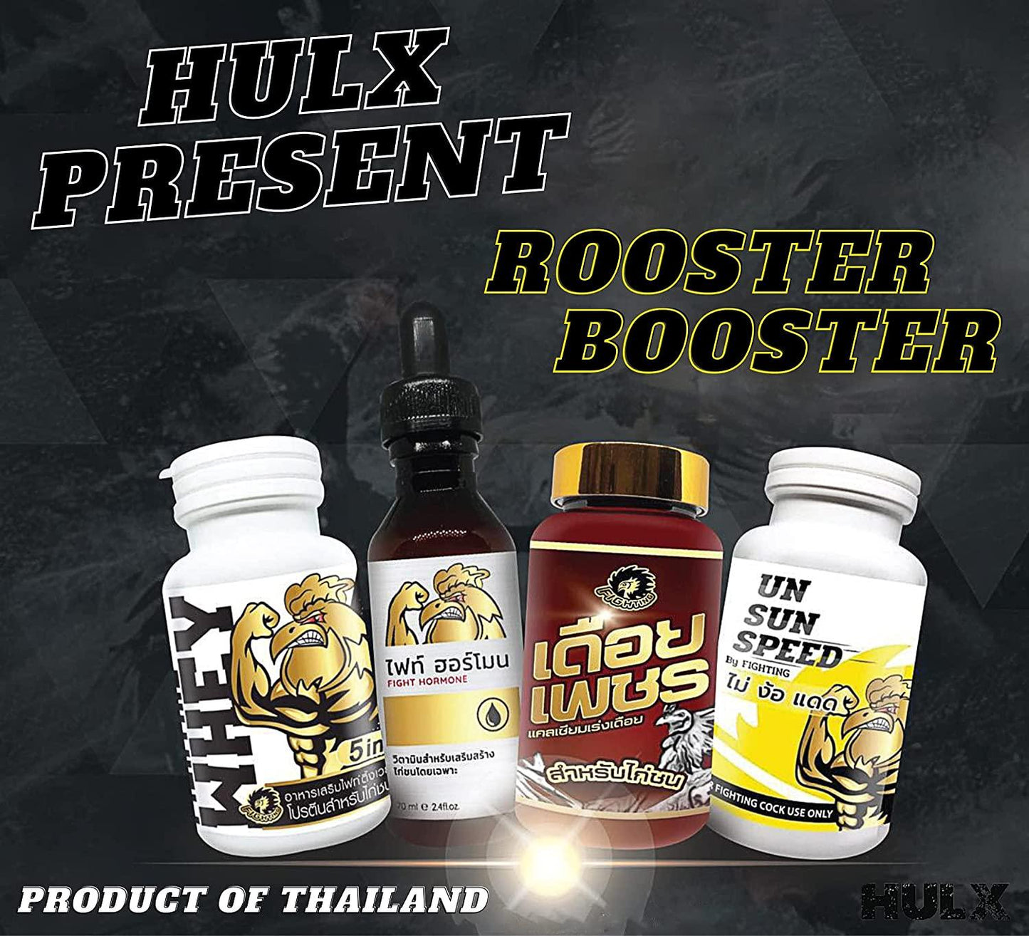 HULX 80 Capsule, Rooster Booster UN Sun Speed Vitamins Health Chicken Supplement Super Increasing Energy, Stronger and More Power Healthy Formula Feed for Bird Poultry, Cock Fighting Gamecocks Hen Food