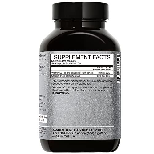 HUM Got Calcium - Vegan Calcium Supplement for Bone Health + Teeth Strengthening with Vitamin D3 for Enhanced Absorption (60 Vegan Tablets, 30 Day Supply)