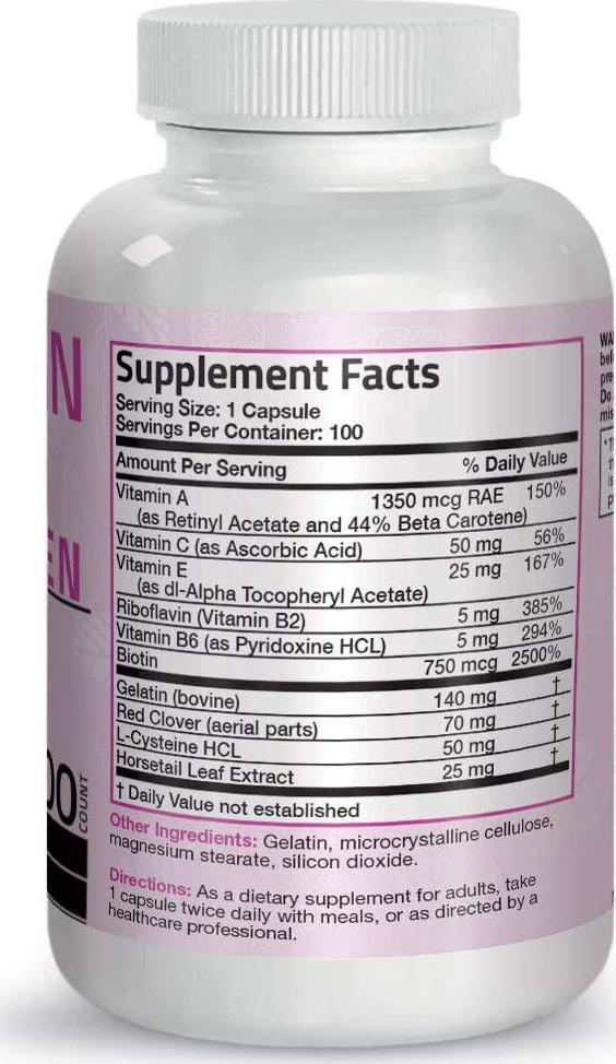 Hair, Skin and Nails with Biotin Extra Strength Vitamin Supplement for Women, 100 Capsules