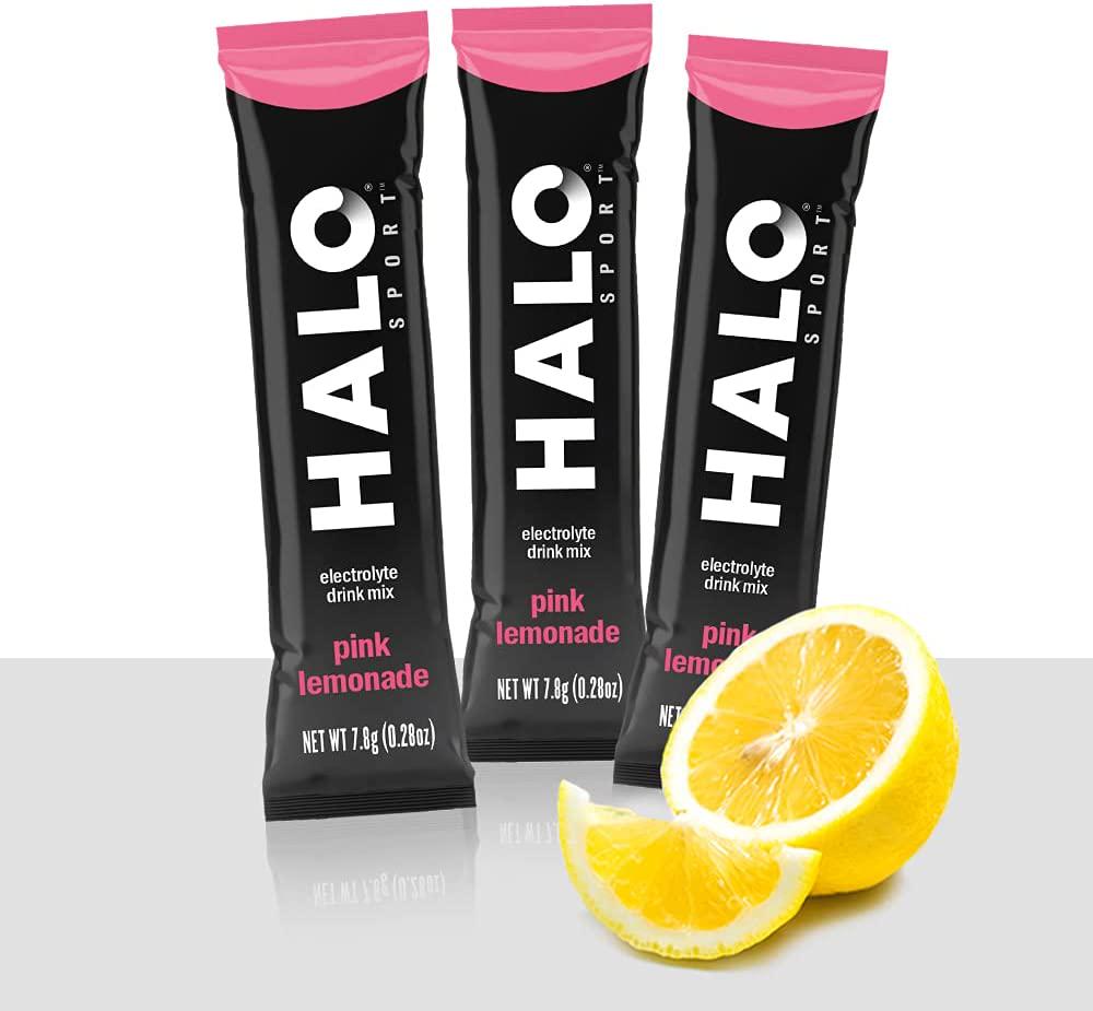 Halo: Hydration Electrolyte Powder Packets Pink Lemonade - 12 Servings (5g Each) - Organic Hydration Drink with Low Sugar + Essential Vitamins + Minerals - Vegan - Immunity Booster