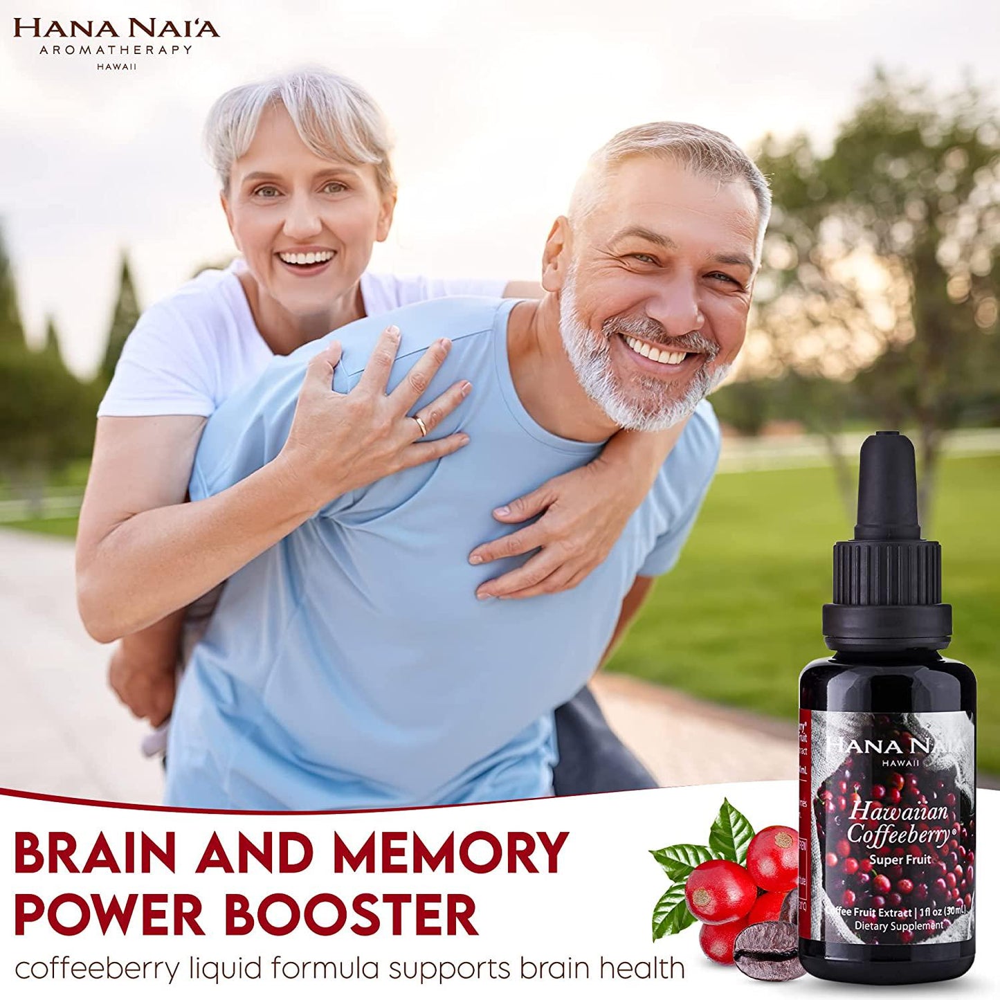 Hana Naia Coffee Fruit Extract, Brain Booster and Brain Health Supplement, Fast Acting BDNF Neurofactor Supplement, 100% Pure Hawaiian Coffee Berry Extract, Non-GMO | 30ml