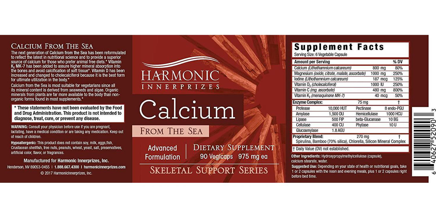 Harmonic Innerprizes Calcium from the Sea 90 Veggie Caps