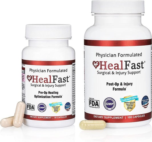 HealFast Complete Pre and Post Surgery Recovery Supplement - Wound Care and Post Partum Recovery - C Section Recovery - Tummy Tuck Post Surgery Supplies - Abdominal Binder, BBL Post Surgery Supplies
