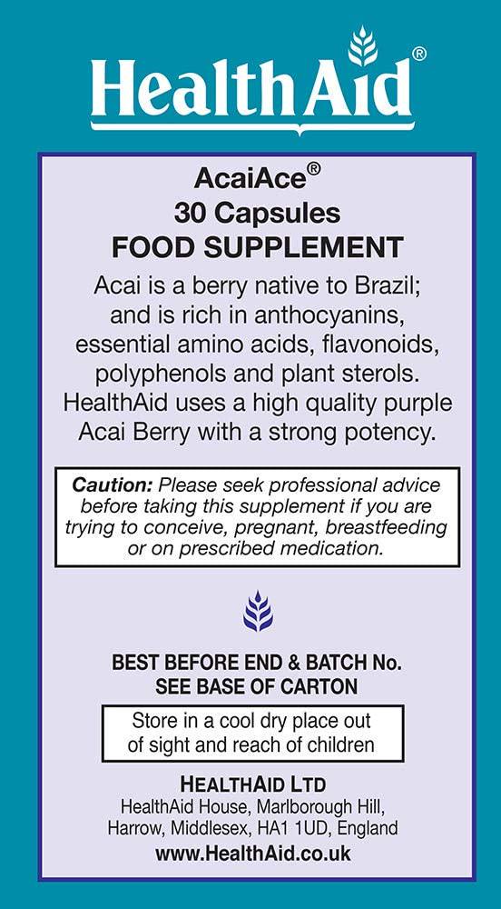 HealthAid AcaiAce Acai Berry 1500 mg - 30 Capsules