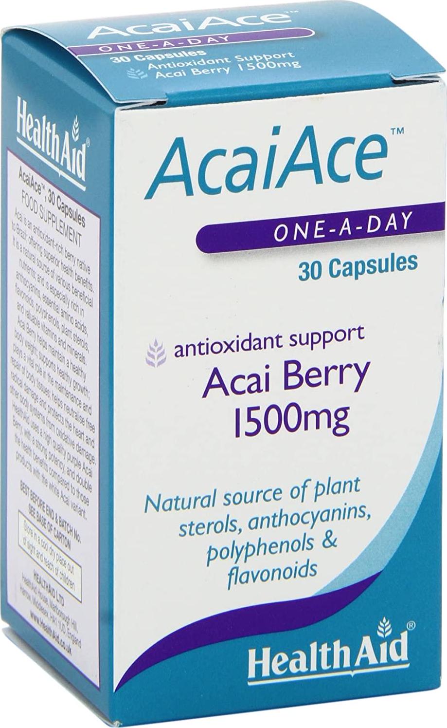 HealthAid AcaiAce Acai Berry 1500 mg - 30 Capsules