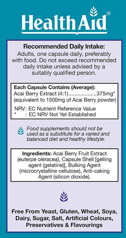 HealthAid AcaiAce Acai Berry 1500 mg - 30 Capsules