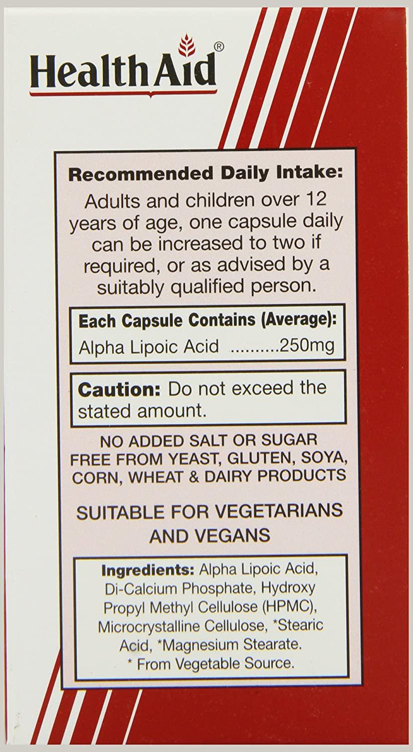 HealthAid Alpha Lipoic Acid 250mg - 60 Vegicaps