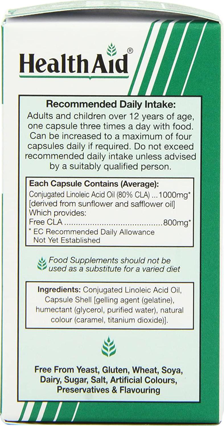 HealthAid CLA - Conjugated Linoleic Acid - 30 Capsules