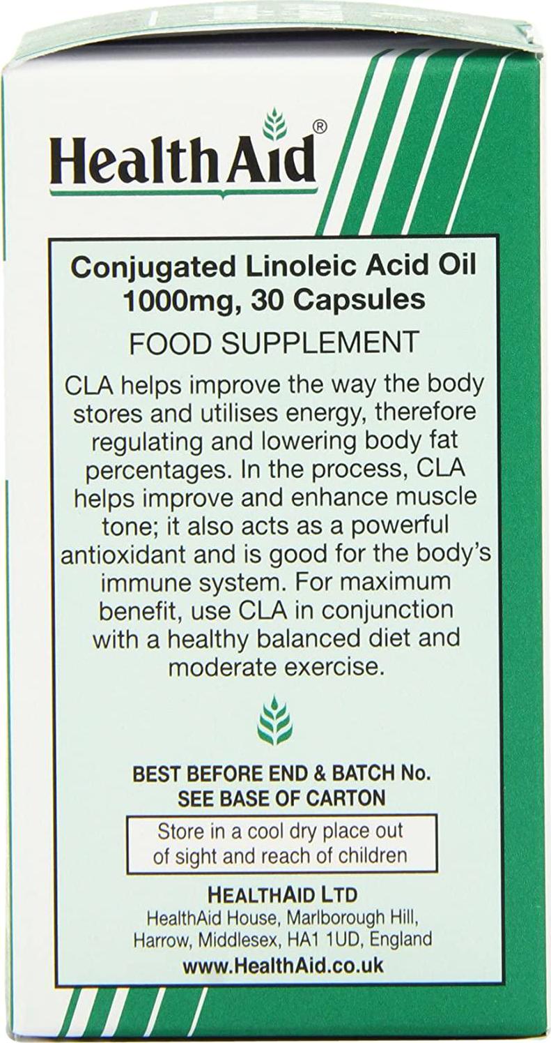 HealthAid CLA - Conjugated Linoleic Acid - 30 Capsules