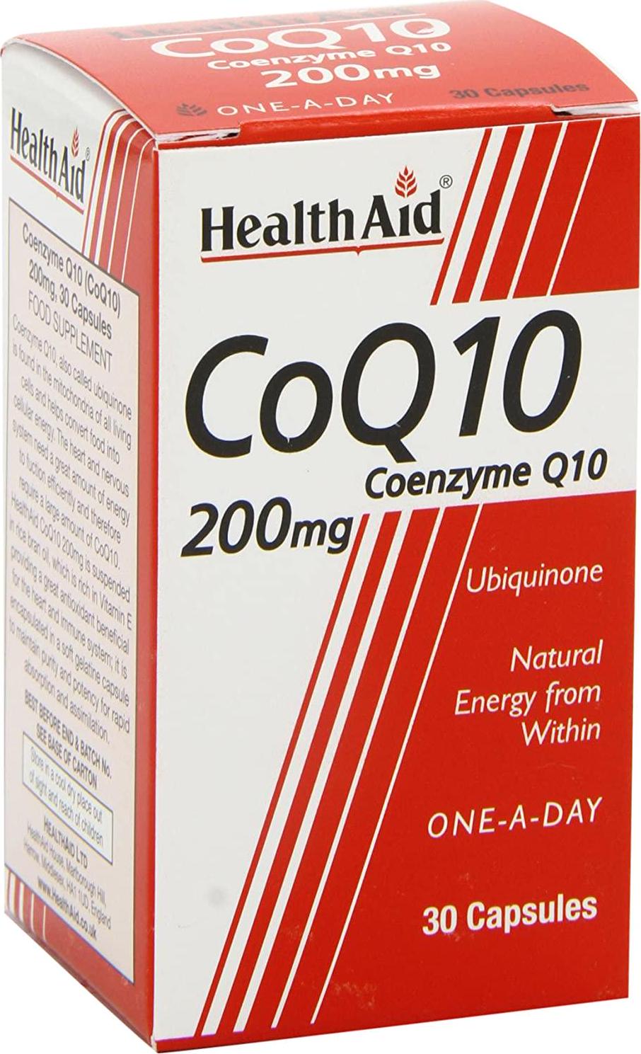 HealthAid CoQ-10 200mg - Coenzyme Q10 - 30 Capsules