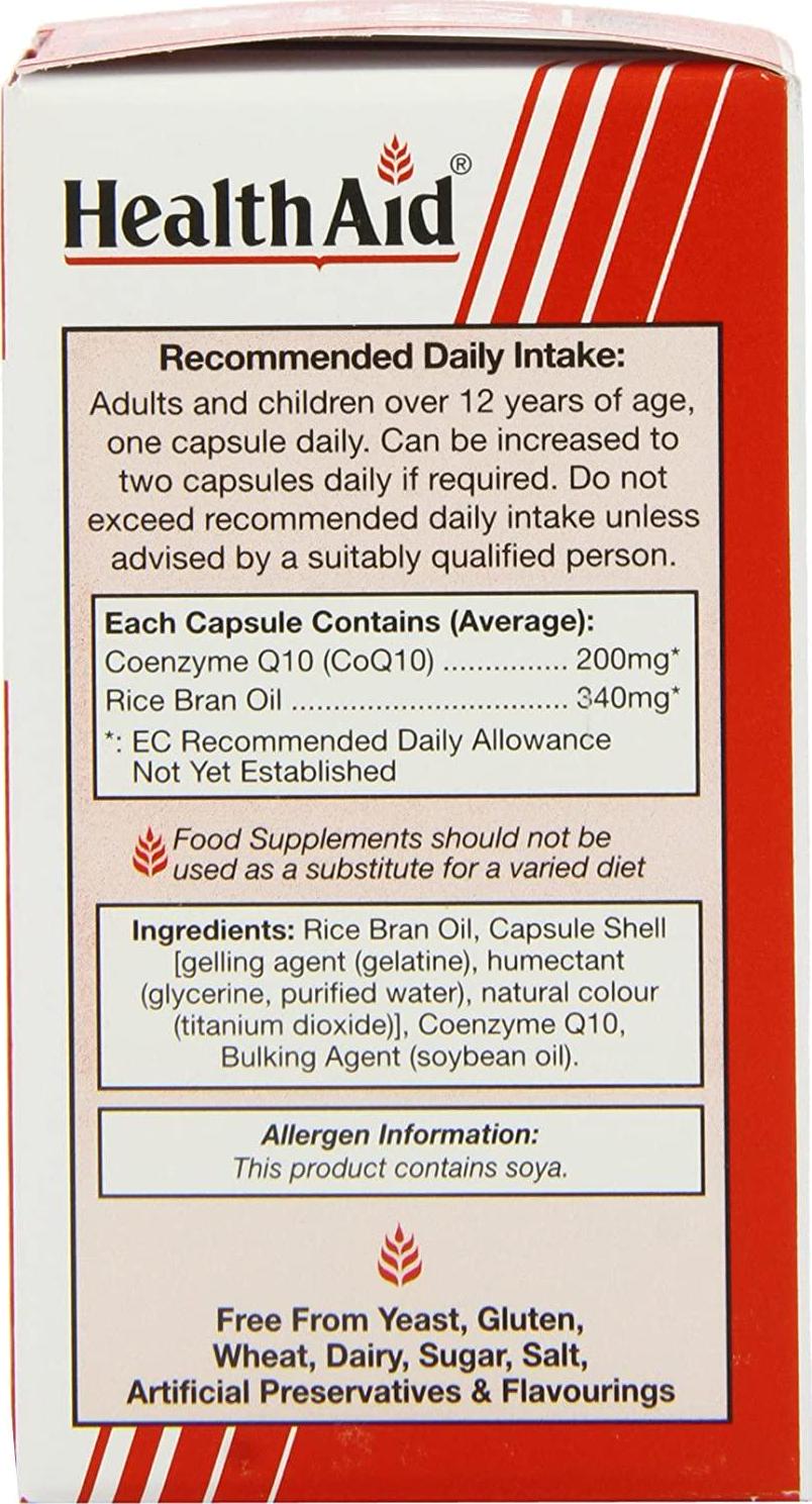 HealthAid CoQ-10 200mg - Coenzyme Q10 - 30 Capsules