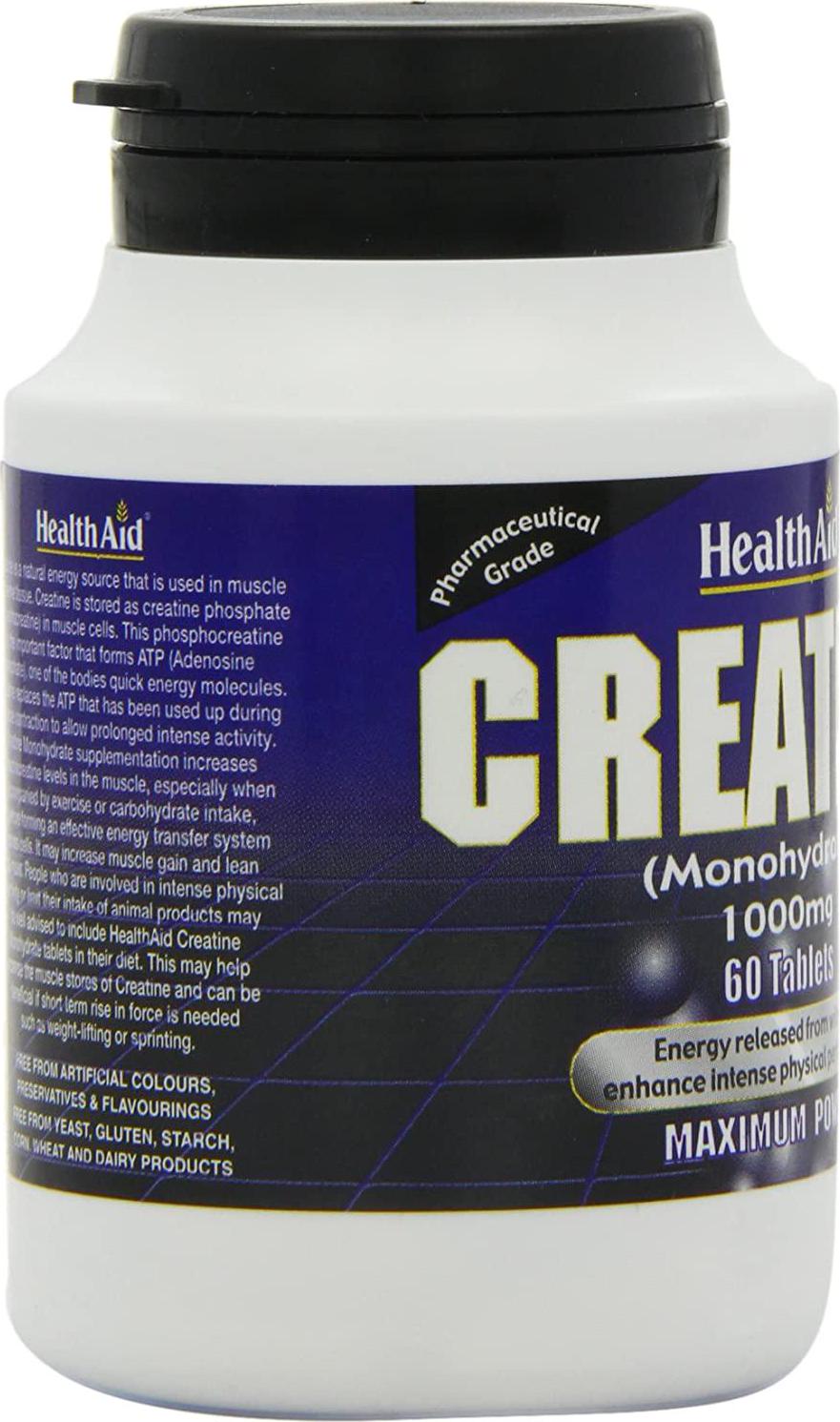HealthAid Creatine Monohydrate 1000mg - 60 Tablets