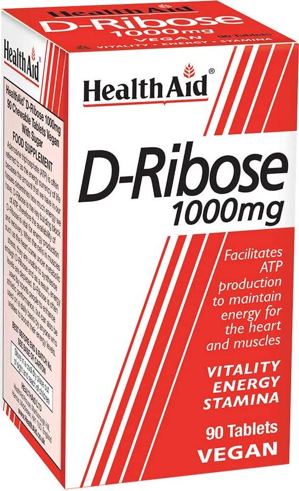 HealthAid D-Ribose 1000mg 90 Vegan Tablets