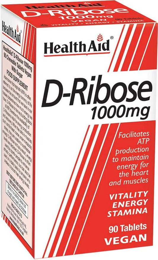 HealthAid D-Ribose 1000mg 90 Vegan Tablets