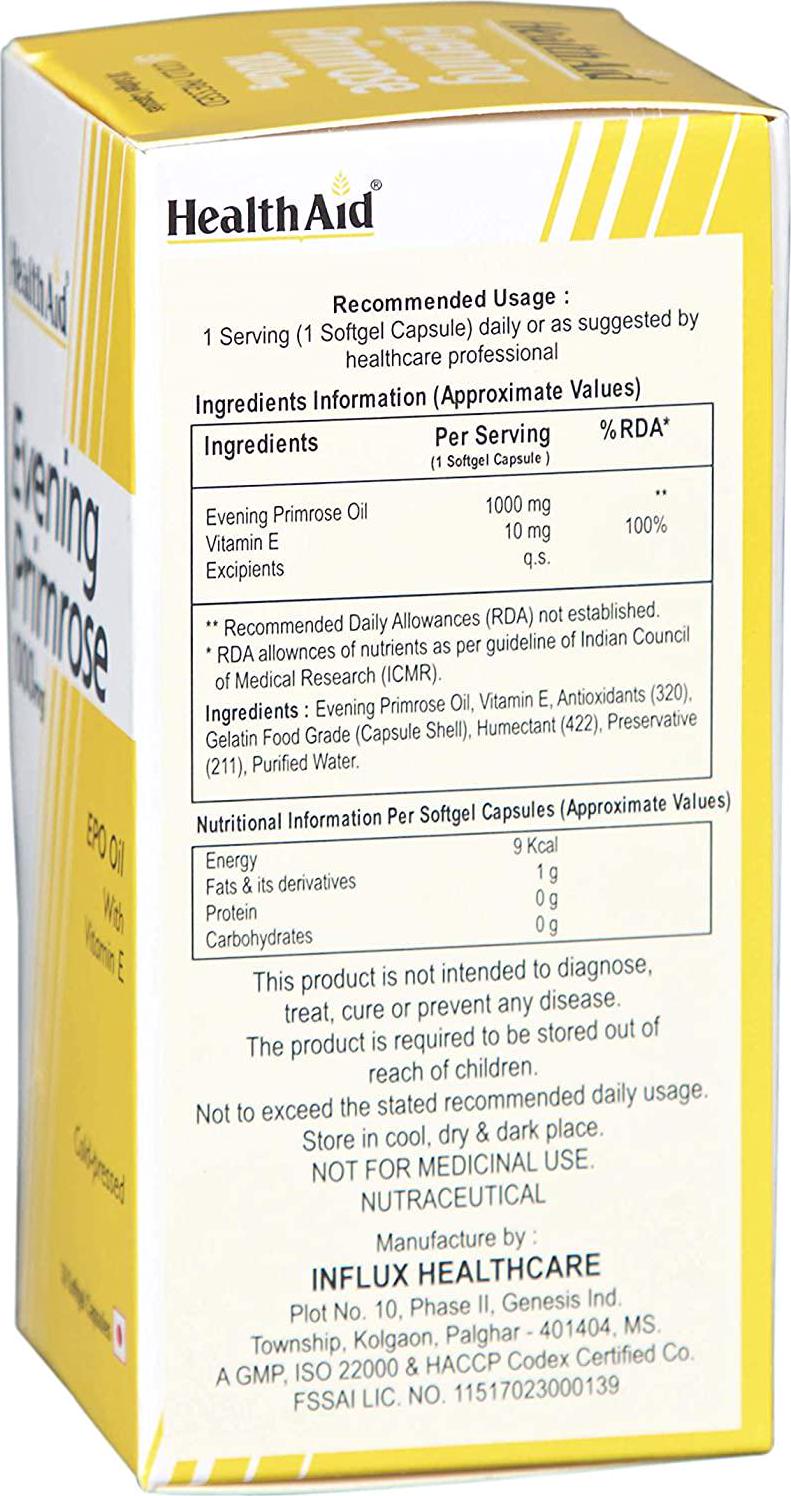 HealthAid Evening Primrose Oil 1000 mg - 30 Capsules