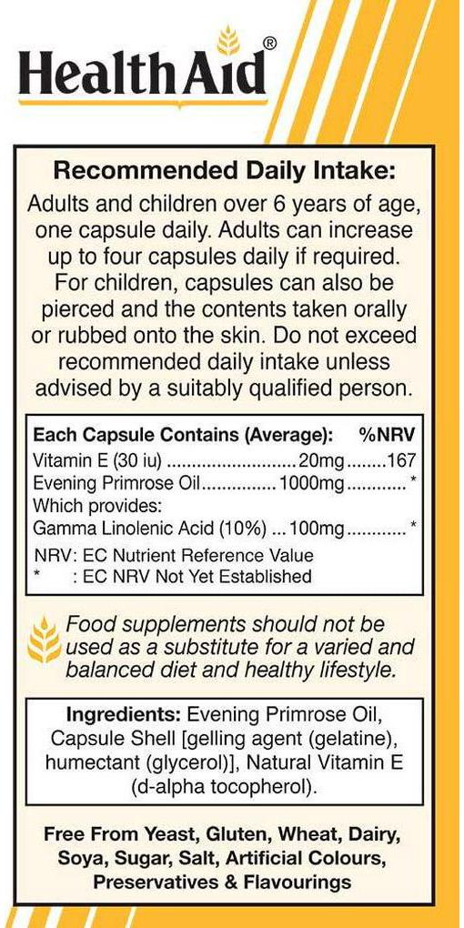 HealthAid Evening Primrose Oil 1000 mg - 60 Capsules