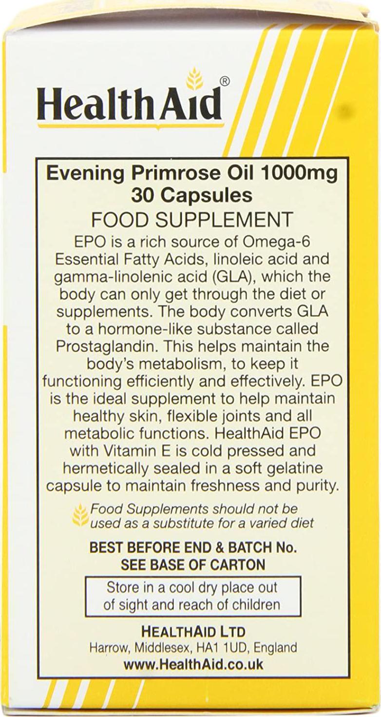 HealthAid Evening Primrose Oil 1000 mg - 30 Capsules