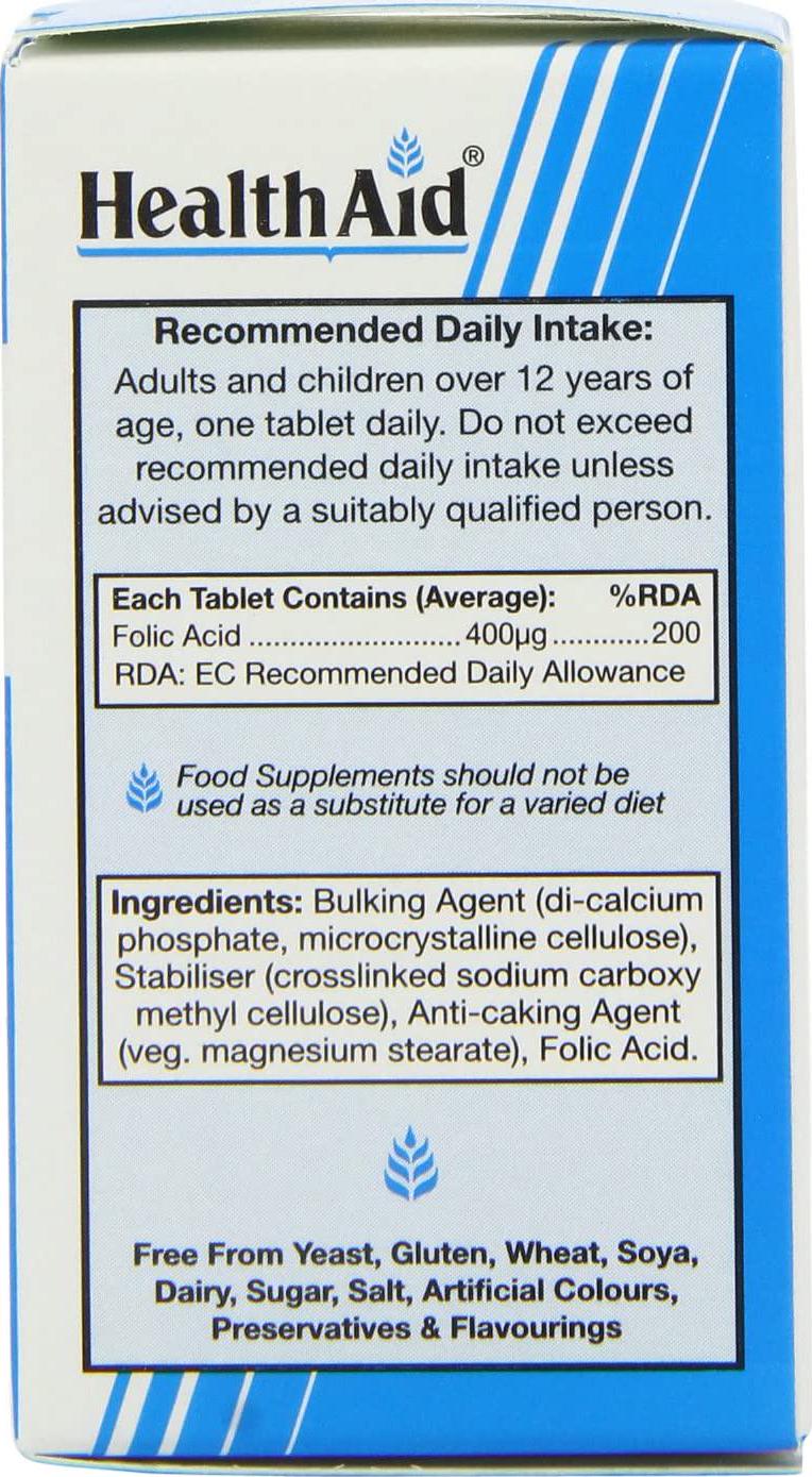 HealthAid Folic Acid 400 g - 90 Tablets