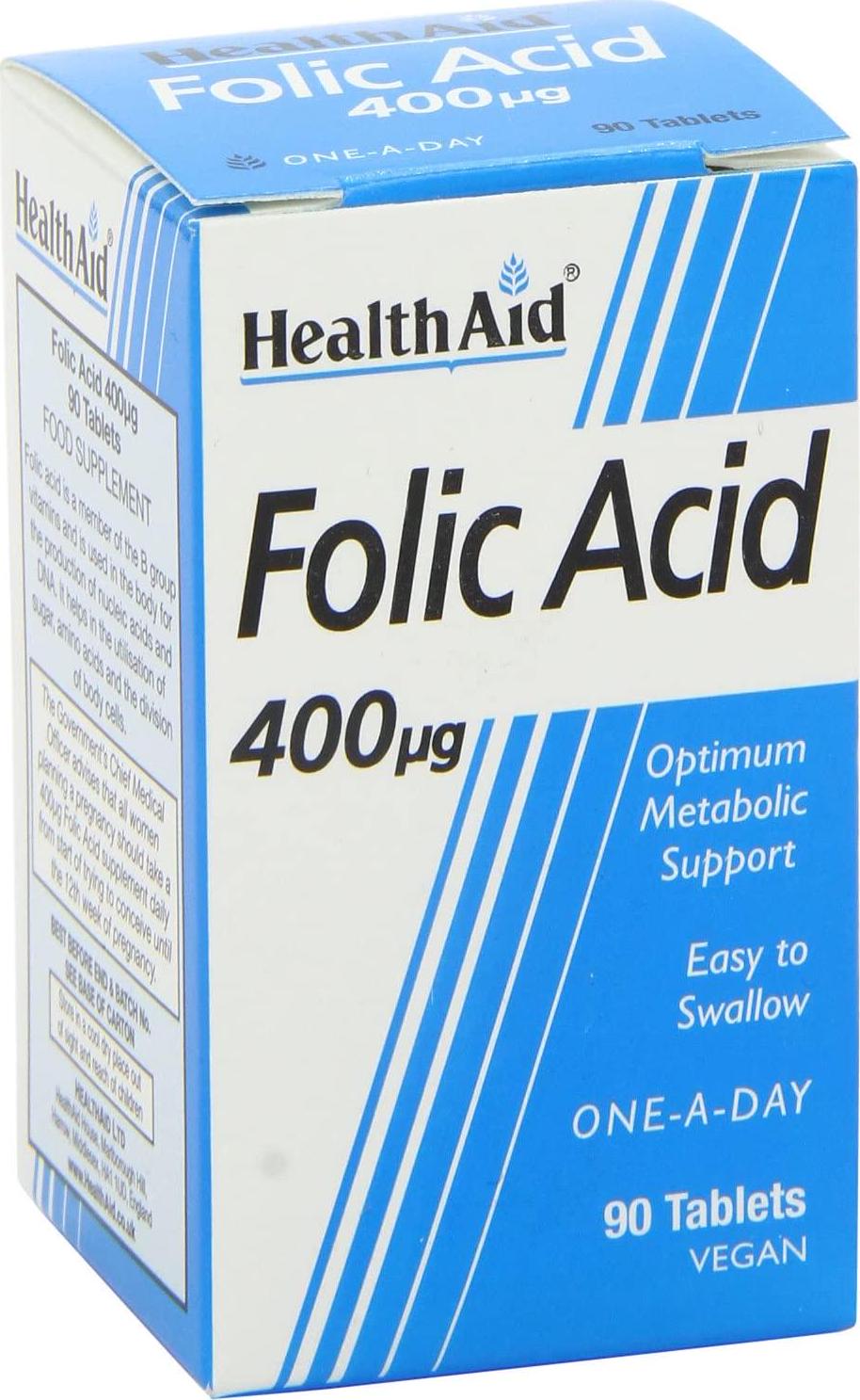 HealthAid Folic Acid 400 g - 90 Tablets