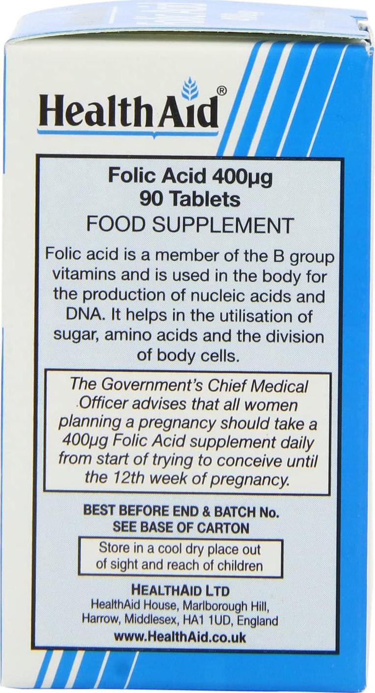 HealthAid Folic Acid 400 g - 90 Tablets