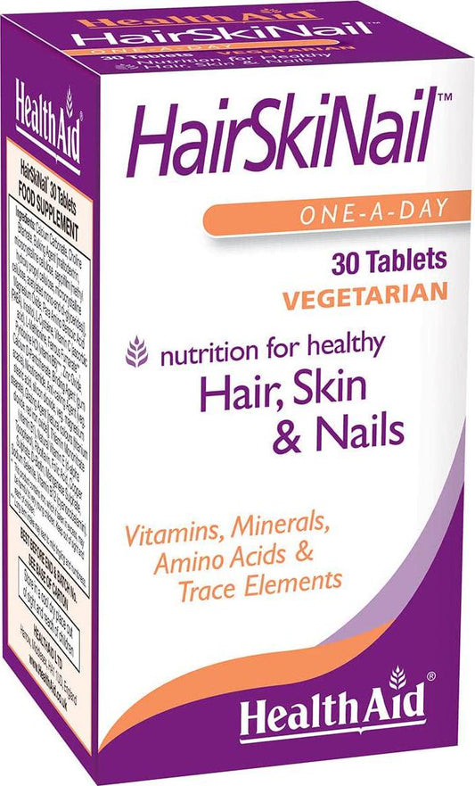 HealthAid Hair, Skin and Nail Formula - 30 Vegetarian Tablets