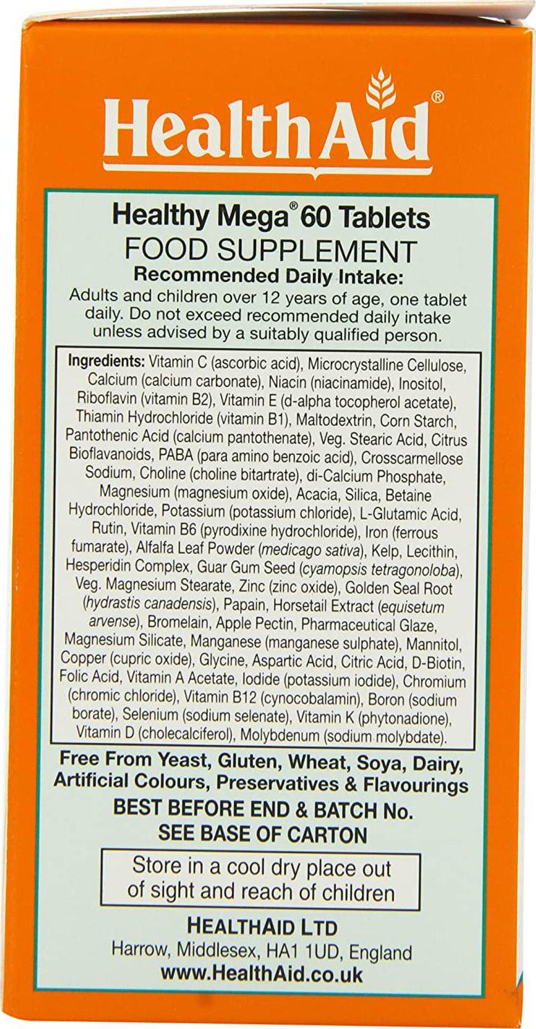 HealthAid Healthy Mega - Prolong Release - 60 Vegetarian Tablets