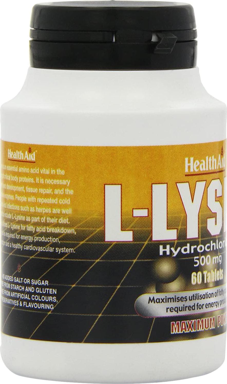 HealthAid L-Lysine HCI 500mg - 60 Tablets