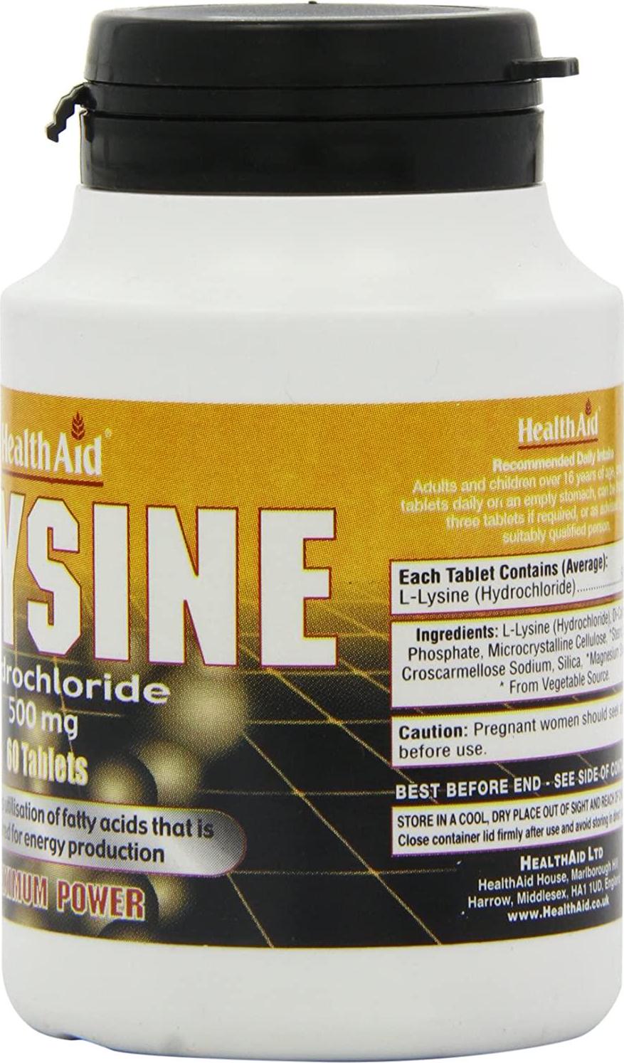 HealthAid L-Lysine HCI 500mg - 60 Tablets