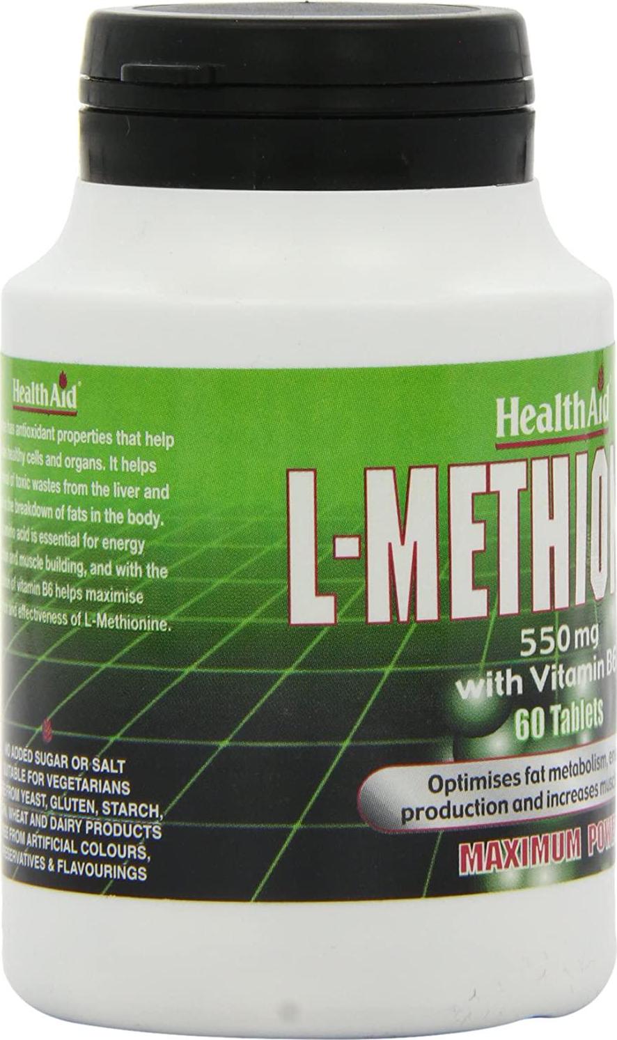 HealthAid L-Methionine 550mg - 60 Tablets