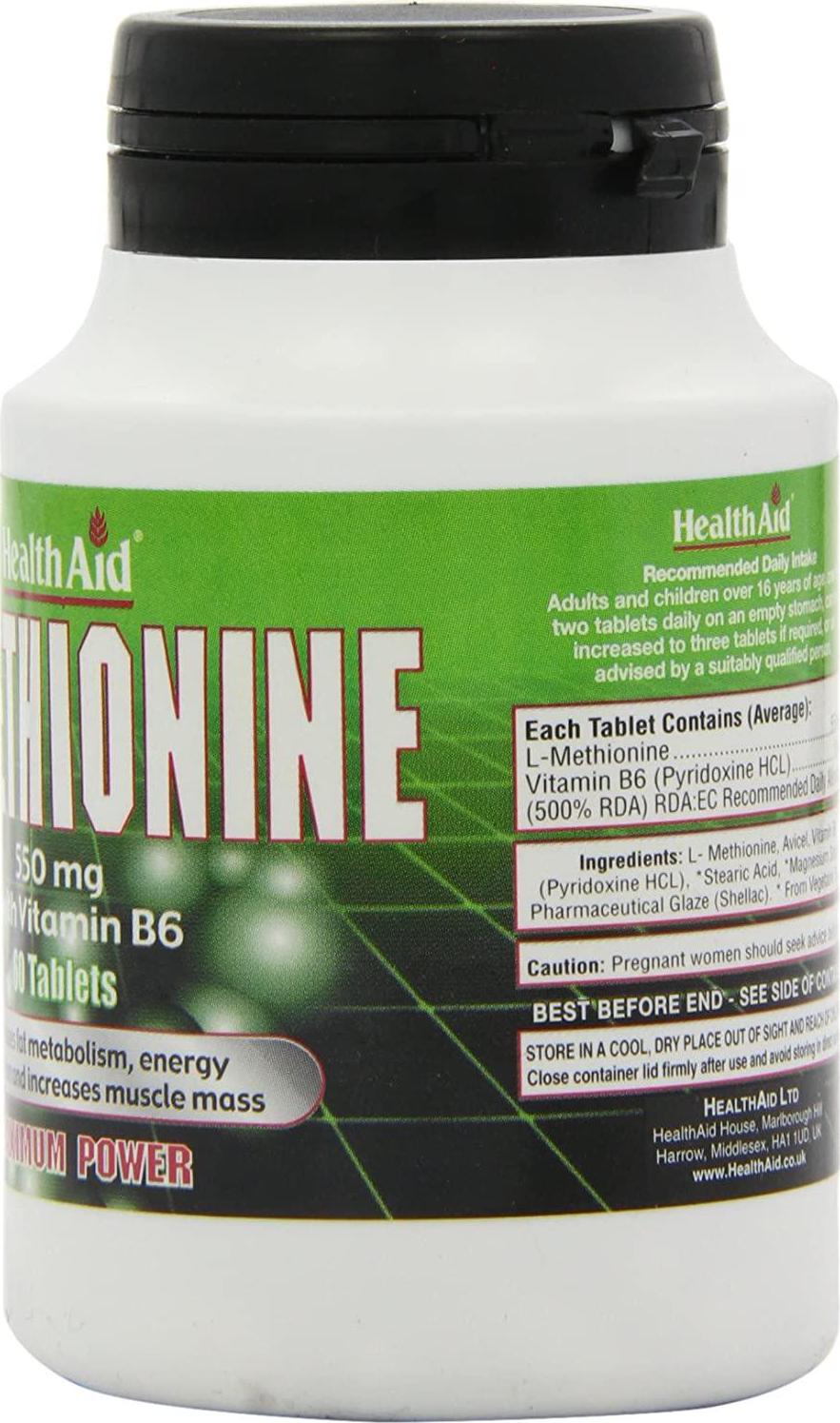 HealthAid L-Methionine 550mg - 60 Tablets