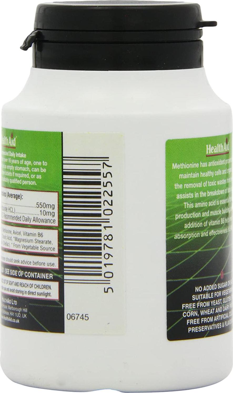 HealthAid L-Methionine 550mg - 60 Tablets