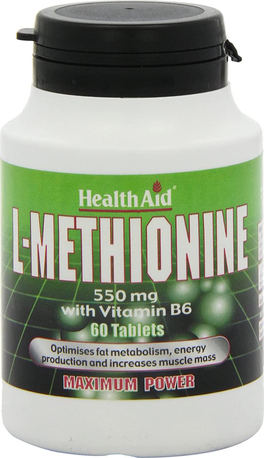 HealthAid L-Methionine 550mg - 60 Tablets