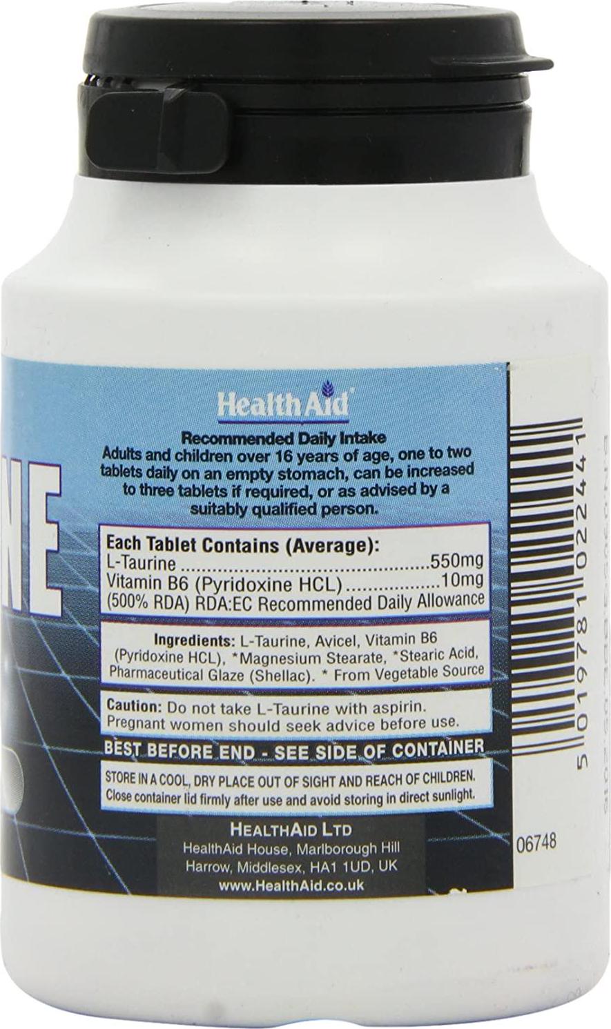 HealthAid L-Taurine 550mg - 60 Tablets