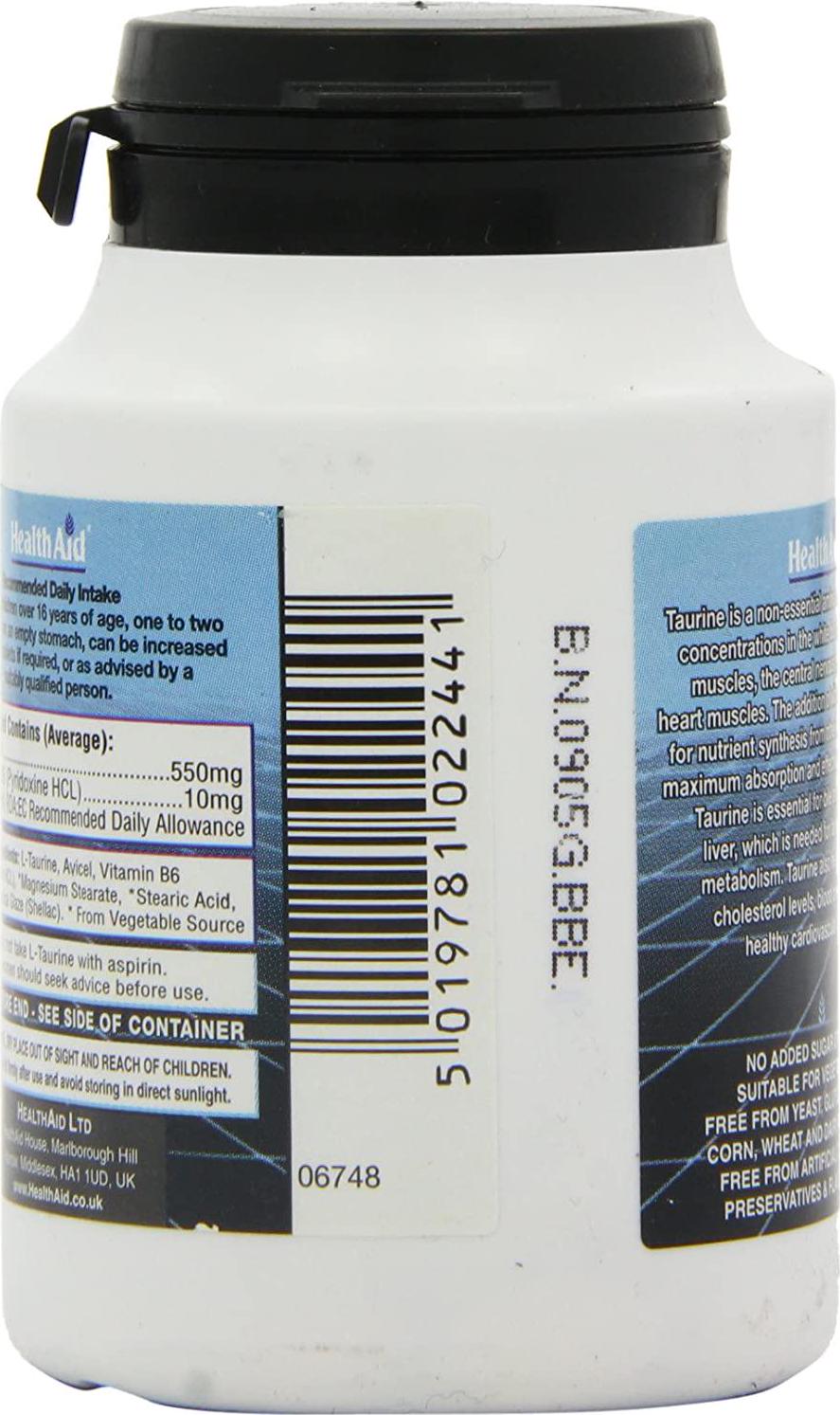 HealthAid L-Taurine 550mg - 60 Tablets