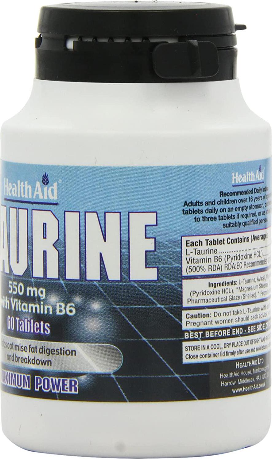 HealthAid L-Taurine 550mg - 60 Tablets